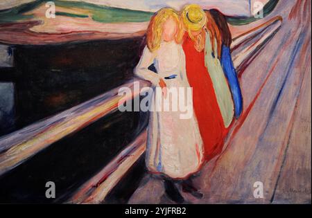 Edvard Munch (1863-1944). Peintre norvégien. Quatre filles sur le Pont, 1905. Détail. Musée Wallraf-Richartz. Cologne. L'Allemagne. Banque D'Images