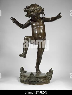 Fontaine grenouille. Artiste : Janet Scudder (américaine, Terre haute, Indiana 1869-1940 Rockport, Massachusetts). Dimensions : 37 1/2 x 26 x 19 po. (95,3 x 66 x 48,3 cm). Date : 1901 ; CAST 1906. Scudder est surtout connue pour ses sculptures ornementales de jardin, recherchées par les riches Américains pour les terrains paysagers de leurs somptueuses maisons. Elle a modelé Frog Fountain à Paris et l'a apporté à New York dans l'espoir d'attirer des commandes. Son plan connut un succès lorsque l'architecte Stanford White (1853-1906) acheta un plâtre pour son domaine de Saint James, long Island. Il l'a recommandée à ses clients, initiant Banque D'Images