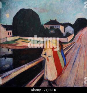 Edvard Munch (1863-1944). Peintre norvégien. Quatre filles sur le Pont, 1905. Musée Wallraf-Richartz. Cologne. L'Allemagne. Banque D'Images