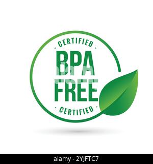 Le bisphénol bpa certifié icône symbole logo gratuit Illustration de Vecteur