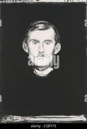 Autoportrait avec bras de squelette. Date/période : 1895. Lithographie. Hauteur : 45,8 cm (18 po) ; largeur : 31.9 cm (12.5 in). Auteur : Edvard Munch. Banque D'Images