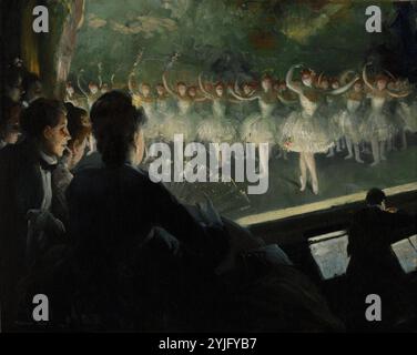 Le Ballet blanc. Date/période : 1904. La peinture. Huile sur toile Huile sur toile. Hauteur : 749,30 mm (29,50 po) ; largeur : 933,45 mm (36,75 po). Auteur : Everett Shinn. Banque D'Images