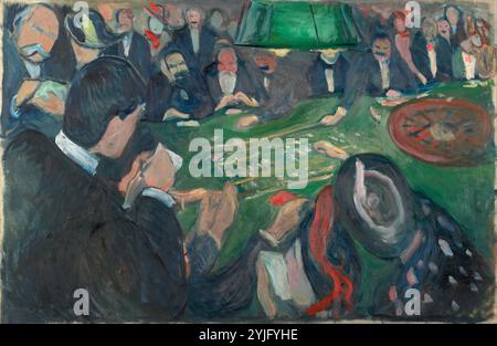 A la table de Roulette à Monte Carlo en la mesa de ruleta en Monte Carlo. Date/période : 1892. Peinture. Huile sur toile. 74x116 cm. Auteur : EDVARD MUNCH. Banque D'Images