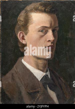 Autoportrait. Date/période : 1882. Peinture. Huile sur toile. 26x19 cm. Auteur : EDVARD MUNCH. Banque D'Images