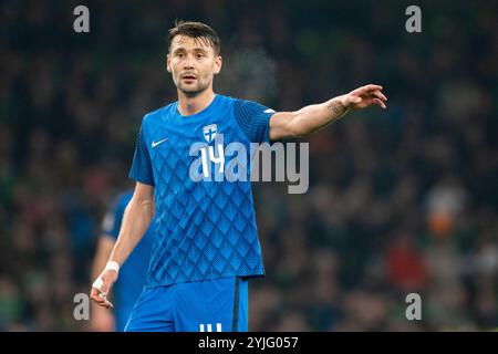 Dublin, République d'Irlande. 15 novembre 2024. KAAN Kairinen de Finaland lors du match de l'UEFA Nations League, League B, Group B2 entre la République d'Irlande et la Finlande au Aviva Stadium à Dublin, République d'Irlande, le 14 novembre 2024 (photo par Andrew Surma/ Credit : Sipa USA/Alamy Live News Banque D'Images