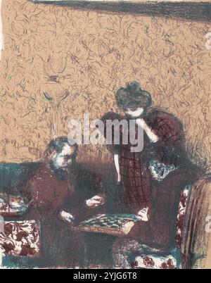 A Game of Checkers (la partie de dames). Dimensions : 37,3 cm x 30,3 cm, 34 cm x 26,5 cm Musée : Musée Van Gogh, Amsterdam. Auteur : EDOUARD VUILLARD. Banque D'Images