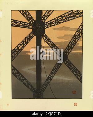 Le peintre sur la Tour Eiffel. Dimensions : 28,4 cm x 22,8 cm, 21,1 cm x 17 cm Musée : Musée Van Gogh, Amsterdam. Auteur : George Auriol. Banque D'Images