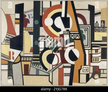 Les disques dans la ville. Musée : Musée national d'art moderne, Centre Georges Pompidou, Paris. Auteur : FERNAND LEGER. Copyright : cette œuvre n'est pas dans le domaine public. Il est de votre responsabilité d'obtenir toutes les autorisations de tiers nécessaires auprès du gestionnaire de droits d'auteur dans votre pays avant la publication. Banque D'Images