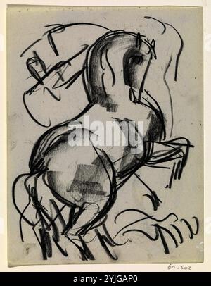 Feuille d'étude avec cheval. Rapporteur pour avis : Leo Gestel. Dating : 1891 - 1941. Dimensions : H 212 mm × W 163 mm. Musée : Rijksmuseum, Amsterdam. Banque D'Images