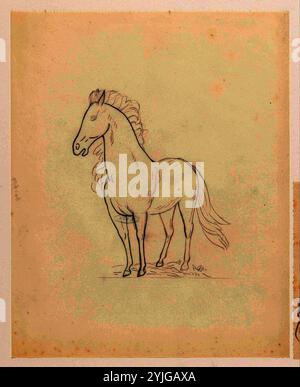 Feuille de croquis avec cheval. Rapporteur pour avis : Leo Gestel. Dating : 1891 - 1941. Dimensions : H 261 mm × W 210 mm. Musée : Rijksmuseum, Amsterdam. Banque D'Images