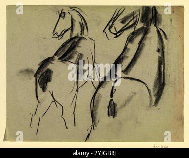 Dessiner un cheval. Rapporteur pour avis : Leo Gestel. Dating : 1891 - 1941. Dimensions : H 163 mm × W 212 mm. Musée : Rijksmuseum, Amsterdam. Banque D'Images