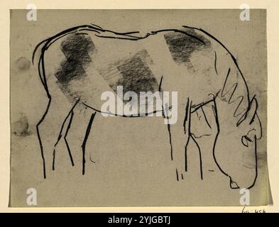 Croquis d'un cheval. Rapporteur pour avis : Leo Gestel. Dating : 1891 - 1941. Dimensions : H 163 mm × W 212 mm. Musée : Rijksmuseum, Amsterdam. Banque D'Images