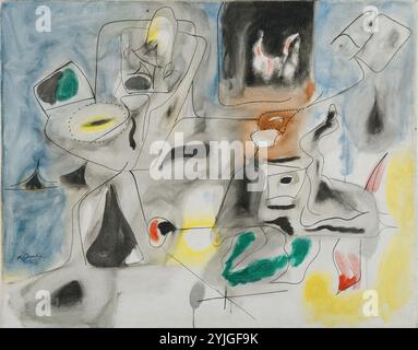 Arshile Gorky (Khorkom, 1905 à Sherman, 1948). Good Hope Road II. Pastoral (1945). Huile sur toile. 64,7 x 82,7 cm. Musée : Musée national Musée Thyssen-Bornemisza, Madrid. Banque D'Images