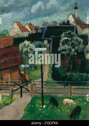 Gabriele Münter (Berlin, 1877-Murnau, 1962). Murnau (Murnau) mai (1924). Huile sur toile. 51 x 38 cm. Musée : Musée national Musée Thyssen-Bornemisza, Madrid. Banque D'Images