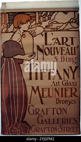 L'Art Nouveau, Grafton Galleries. Frank Brangwyn (anglais, 1867-1956) ; imprimé par Charles Verneau (français, actif dans les années 1890). Date : 1899. Dimensions : 773 × 493 mm. Lthographe couleur sur papier tissé crème, posé sur lin. Origine : Angleterre. Musée : Chicago Art Institute, FLORENCIA, États-Unis. Banque D'Images