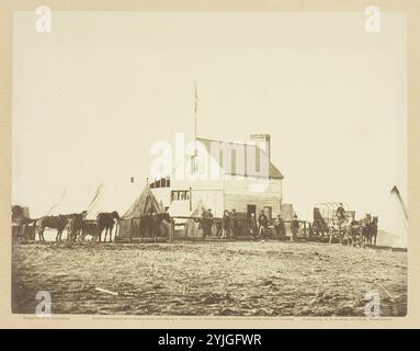 Le Shebang, ou quartiers de la Commission sanitaire américaine, Brandy Station. James Gardner ; américain, né en Écosse, 1832-après 1865. Date : 1863. Dimensions : 17,7 x 22,9 cm (image) ; 31,1 x 44,7 cm (page d'album). Imprimé albumen, pl. 51 extrait de l'album 'Gardner's Photographic Sketch Book of the War, volume II' (1866). Origine : États-Unis. Musée : Chicago Art Institute, FLORENCIA, États-Unis. Banque D'Images