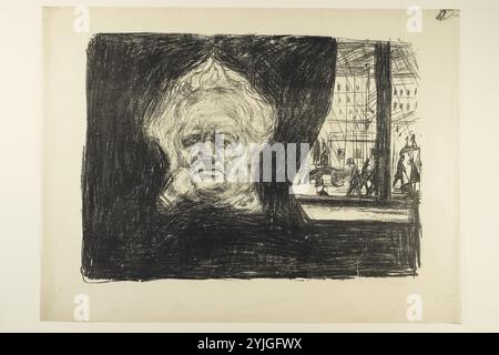 Henrik Ibsen au Grand Café. Edvard Munch ; norvégien, 1863-1944. Date : 1901-1902. Dimensions : 440 x 594 mm (image) ; 545 x 726 mm (feuille). Lithographie sur papier. Origine : Norvège. Musée : Chicago Art Institute, FLORENCIA, États-Unis. Banque D'Images