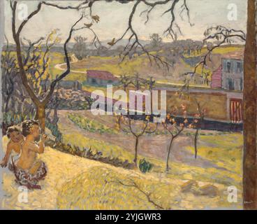 "Au début du printemps. Peu de faunes'. France, 1909. Dimensions : 102,5x125 cm. Musée : Etat de l'Ermitage, Saint-Pétersbourg. Auteur : Pierre Bonnard. Banque D'Images