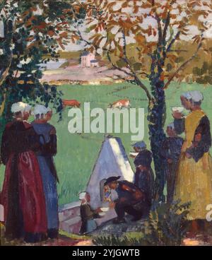 Printemps sacré à Guidel. France, circa 1905. Dimensions : 39x34,5 cm. Musée : State Hermitage, caractérisé Petersburg. Auteur : MAURICE DENIS. Banque D'Images