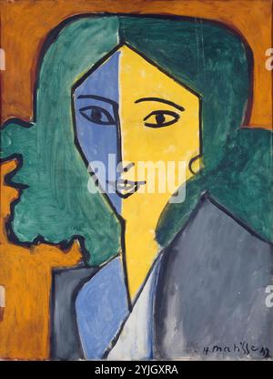 'Portrait de Lydia Delectorskaya'. France, 1947. Dimensions : 64,5x49,5 cm. Musée : Etat de l'Ermitage, Saint-Pétersbourg. Auteur : Henri MATISSE. Banque D'Images