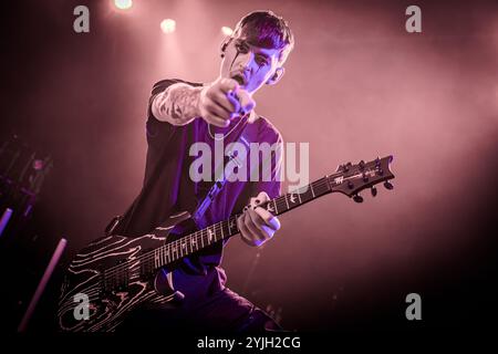 Aarhus, Danemark. 14 novembre 2024. Le groupe de rock américain Black satellite donne un concert au Voxhall à Aarhus. Banque D'Images