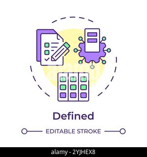 Icône de concept multicolore de scène définie Illustration de Vecteur