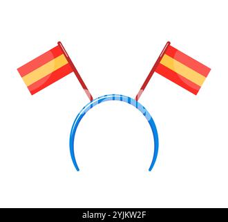 Fans bande de cheveux avec drapeaux, icône. Attributs fans de football. Illustration vectorielle de sport de soutien de ventilateur Illustration de Vecteur