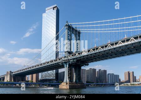 Vue du pont de Manhattan à New York, NY, États-Unis. Banque D'Images