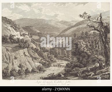 Albert Christoph Dies, autrichien, 1755 - 1822, Al pié del monte Catillo, Detto monte della Croce a Tivoli, 1793, Collection ou suite de vues Pittoresques de l'Italie (planche 60), gravure sur papier couché, planche : 28,5 x 38 cm (11 1, 4 x 14 15, 16 in.), feuille : 39,2 x 49,2 cm (15 7, 16 x 19 3, 8 in Banque D'Images