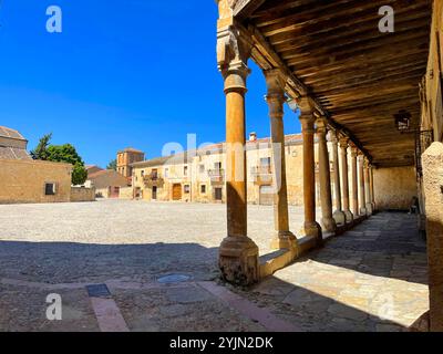 Plaza Mayor. Pedraza, province de Ségovie, Castilla Leon, Espagne. Banque D'Images