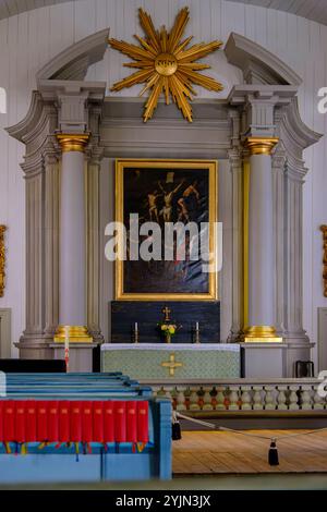 Innenraum der Admiralitätskirche (Amiralitetskyrkan), auch Ulrica Pia genannt, im Südosten der historischen Innenstadt von Karlskrona, Blekinge län, S Banque D'Images