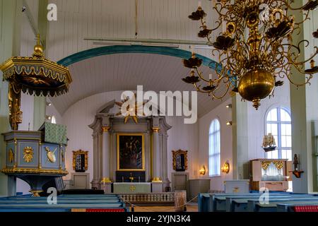 Innenraum der Admiralitätskirche (Amiralitetskyrkan), auch Ulrica Pia genannt, im Südosten der historischen Innenstadt von Karlskrona, Blekinge län, S Banque D'Images