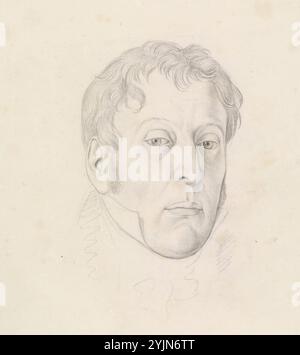 Josef von Führich, Austrian, 1800 - 1876, Ottavio Lancellotti, principe di Lauro, 1828, graphite sur papier tissé, feuille : 35,3 x 23,7 cm (13 7, 8 x 9 5, 16 po Banque D'Images