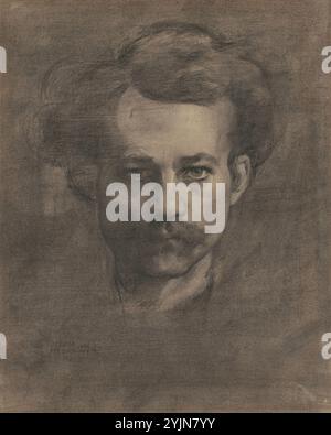 Autoportrait, 1896, fusain sur papier tissé, feuille : 28,1 × 22,7 cm (11 1/16 × 8 15/16 po.), Jerome Myers (artiste) américain, 1867 - 1940 Banque D'Images