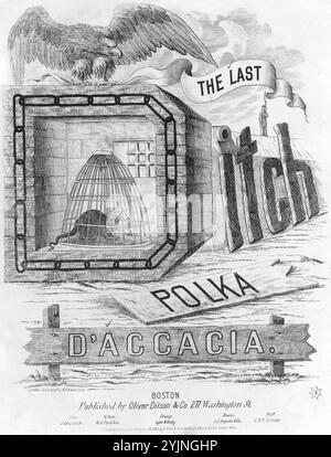 The Last Ditch Polka, D'Accacia, (compositeur), Oliver Ditson & Co, Boston, 1865., États-Unis, histoire, guerre civile, 1861-1865, chansons et musique, prisonniers politiques, Virginie, fort Monroe, chansons et musique, Davis, Jefferson, 1808-1889, caricatures et dessins animés, musique pour piano, polkas, Davis, Jefferson, 1808-1889, captivité, 1865-1867, chants et musique, Fort Monroe (va), chansons et musique, chansons populaires du jour, chansons et musique, Guerre et conflits, Guerre civile et reconstruction (1861-1877), musique associée au côté de l'Union, partitions Banque D'Images