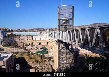 Ruines de l'amphithéâtre romain à Carthagène, Espagne Banque D'Images