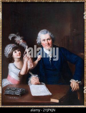 Christopher Anstey (1724-1805) et sa fille Mary Ann Anstey (1763-1829), par William Hoare, vers 1776, National Portrait Gallery, Londres, ROYAUME-UNI. Banque D'Images