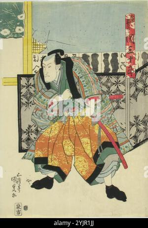 Kunisada, œuvre, acteur Seki Sanjuro II dans la pièce Kanadeho chusingura (vassaux fidèles), 1830, impression sur bois couleur, graphismes Banque D'Images