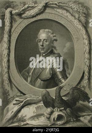 Bause, Johann Friedrich, oeuvre, buste du prince Henri de Prusse, 1779, gravure sur cuivre, graphiques, largeur de plaque 20,3 cm, hauteur de plaque 27, 7 cm, largeur de feuille 26,4 cm, hauteur de feuille 36,8 cm, largeur d'image 19,2 cm, hauteur d'image 26,6 cm Banque D'Images