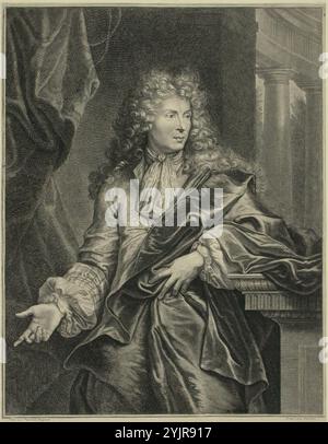 Drevet, Pierre, inventeur : Hyacinthe Rigaud, Pierre Vincent Berthin, portrait, (1000 - 2000), gravure sur cuivre, graphiques, largeur de plaque 25,5 cm, hauteur de plaque 34,6 cm, largeur de feuille 25,5 cm, hauteur de feuille 34,6 cm Banque D'Images