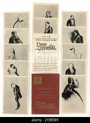 Caricatures des personnages principaux par SOTERO dans DAVID COPPERFIELD 1935 réalisateur GEORGE CUKOR roman Charles Dickens adaptation Hugh Walpole producteur David O. Selznick Metro Goldwyn Mayer Banque D'Images