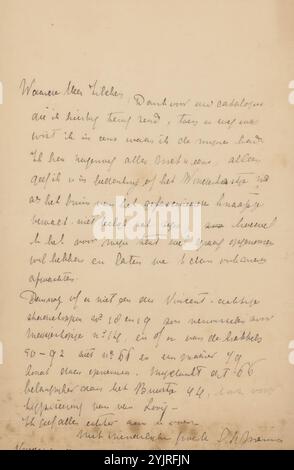 Lettre à Philip Zilcken, lettre, écrivain : Grada Hermina Marius, 1864 - 1919, encre papier, écriture, stylo, imprimé, Philip Zilcken Banque D'Images