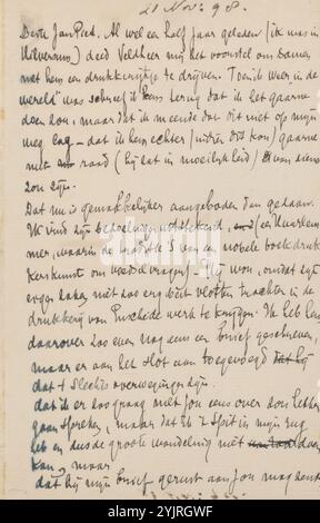 Lettre à Jan Veth, lettre du 21 novembre : 98 in later Hand., écrivain : Antoon Derkinderen, 1874 - 1925, encre papier, écriture, stylo, matière imprimée, Jan Veth, Jacobus Gerardus Veldheer Banque D'Images