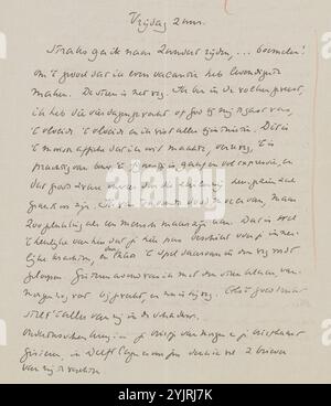 Lettre à Ina van Eibergen Santhagens-Waller, lettre, écrivain : Richard Nicolaüs Roland Holst, vers 1878 - 1938, encre papier, écriture, stylo, arts appliqués, docteur et artisanat ; design industriel, arts graphiques, argent, Zundert, Delft, Rotterdam, Ina van Eibergen Santhagens-Waller, de Telegraaf Banque D'Images