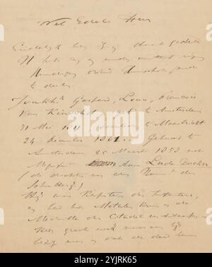 Lettre à Christiaan Kramm, lettre, imprimé, sceau, estampillé : sceau de cire, scénariste : Alexander Ver Huell, Arnhem, 1er avril 1862, encre papier, écriture , plume, Christiaan Kramm, Gaspard Louis François van Kinschot Banque D'Images