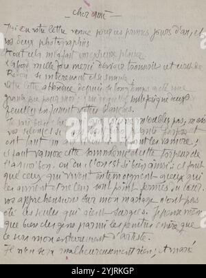 Lettre à Andries Bonger, imprimé, écrivain : Émile Bernard, le Caire, dans ou avant le 14 janvier 1895, encre papier, écriture, stylo, photographie, cinématographie, Paris, le Caire, Andries Bonger, Odilon Redon, mercure de France, Paul Gavarni, Michelangelo, Pierre Renoir, Ernest Bonjour, Rembrandt van Rijn, Albrecht Dürer, Ivan Gustaf Aguéli, Werner von Hausen, Julien Tanguy Banque D'Images