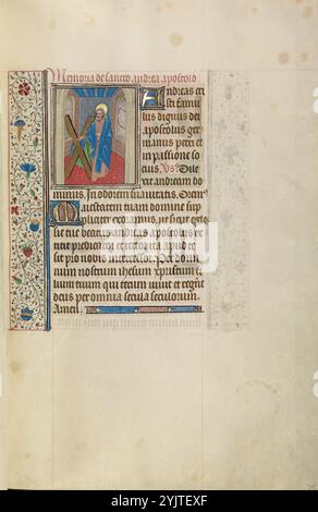 Saint Andrew ; Arenberg Hours, début des années 1460 Banque D'Images