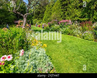 Automne dans le jardin de Thuya un jardin herbacé semi-formel sur Mount Desert Island dans le nord-est de Harbor Maine USA Banque D'Images