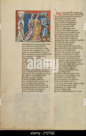 La femme de Lot devient un pilier de sel ; Weltchronik, vers 1400-1410. Banque D'Images