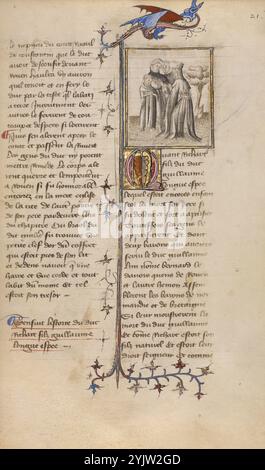 Richard Ier avec deux Barons et sa mère ; chronique de Normandie, vers 1400-1415. Banque D'Images